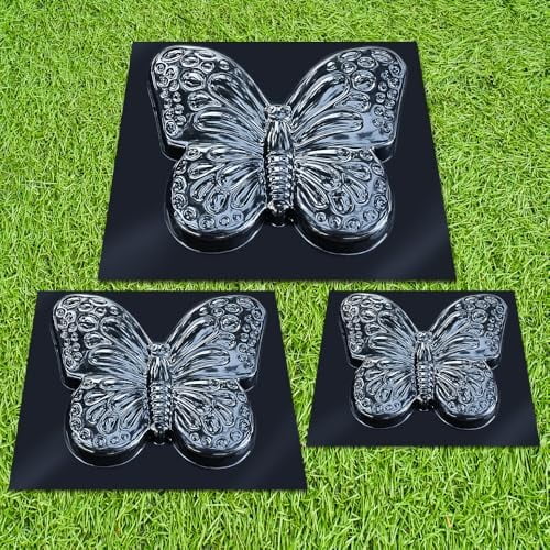 3 pcs Butterfly Stepping Stone Molds, Paving DIY Stepping Stone Mold - Casting Pathmaker Garden Pathmate Pavement Precast Concrete Molds and Forms Walkway$$Garden & Patio