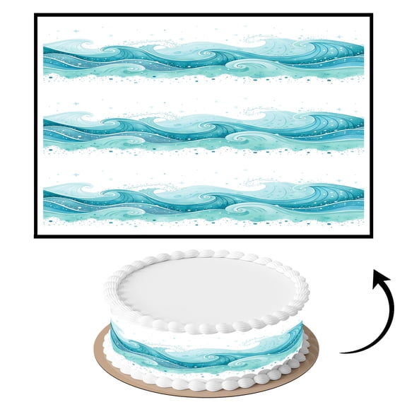 3 pcs Candy Shell Ocean Border Cake Strips Edible birthday cake strips, cake side borders, Icing Sheets 2.7X11.8