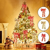 3 pcs Christmas Tree Bow LED Ribbon Bows Christmas Tree Ornaments Tree Topper Luminous Christmas Decorations for Home Christmas Bows with Lights