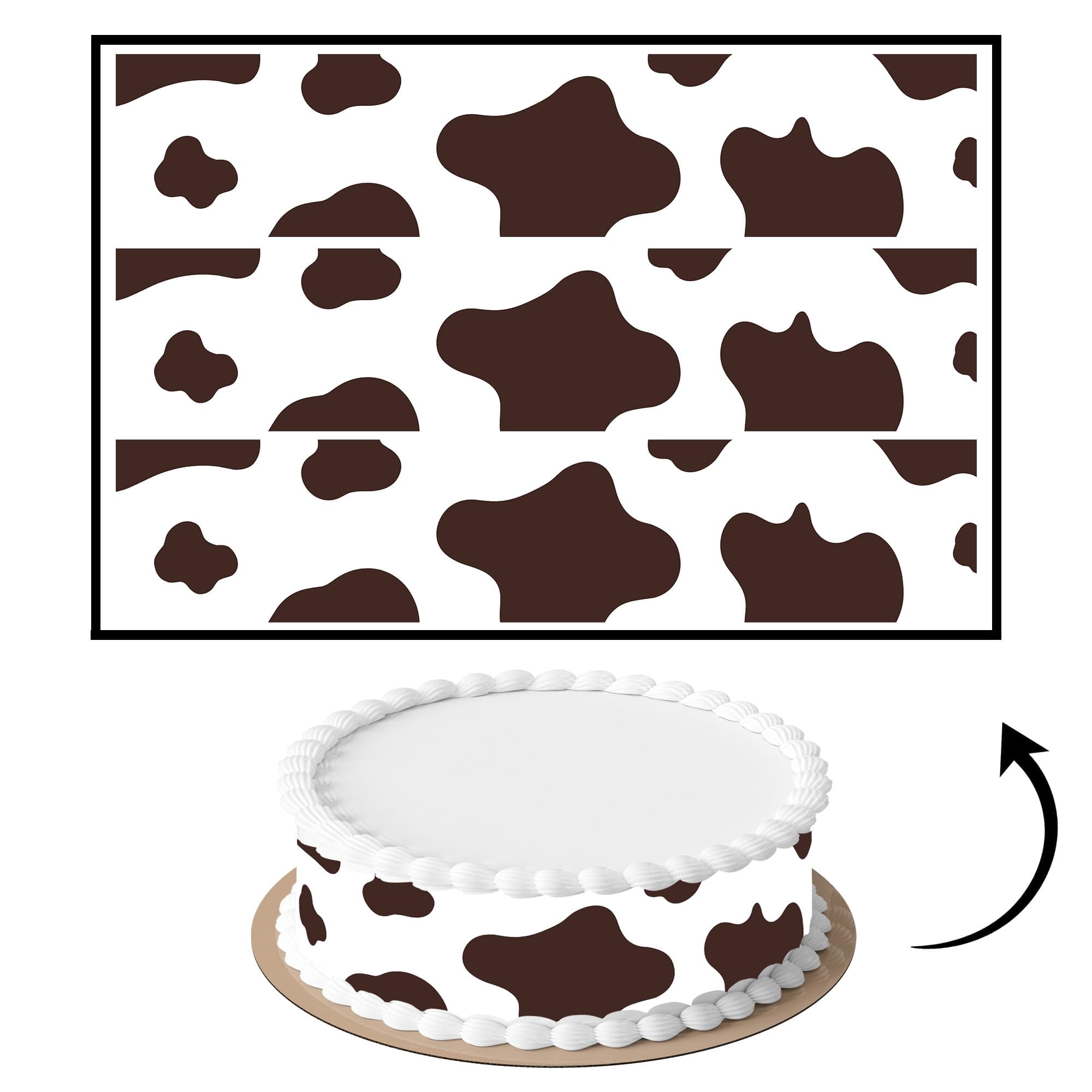 3 pcs Cow Print Pattern Cake Strips Edible birthday cake strips, cake ...