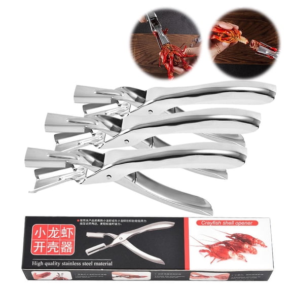 3 PCS Stainless Steel Crawfish Peeler Tool, Portable Shrimp Sheller for Seafood, Effortless Crayfish Shell Remover for Kitchen and Restaurant