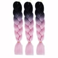 thumbnail image 1 of (3 pcs)Fashion Womens Gradient Long Braid, Jumbo Braiding Hair Extensions High Temperature Synthetic Ombre Twist Colored Hair, 1 of 5