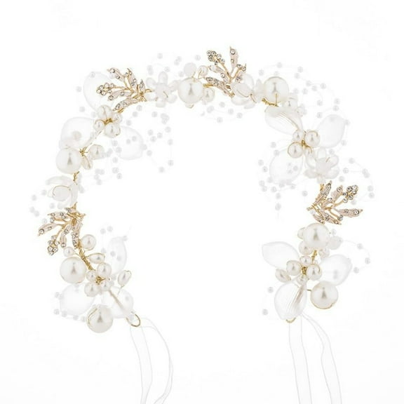 3 pcs Flower Headpiece Hair Accessories for Wedding Flower Headband Crown Floral Tiara Rhinestone Pearl Headband for First Communion Prom(Silver)