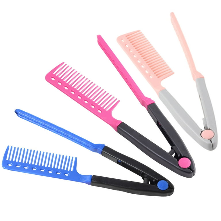3 pcs Folding Hair Straightener Comb V Shaped Straight Hair Comb Straightening Hair Combs Walmart