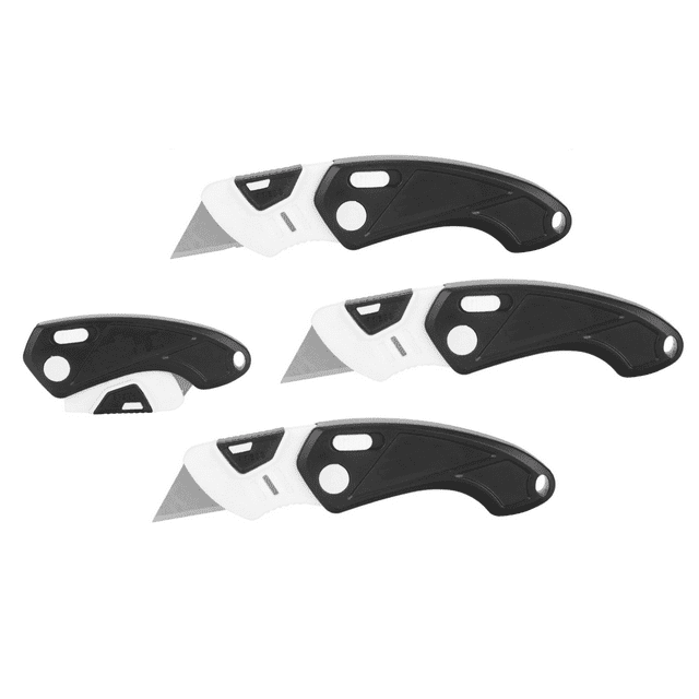 3 pcs Folding Lock Back Utility Knife, Compact Box Cutter with Lock