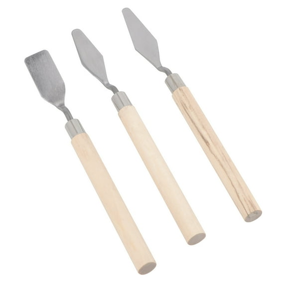 3 pcs Gouache Pigment Mixing Tool Scraper Acrylic Oil Painting Shovel Tool Texture Tool Pick Tip Round Flat Art Supplies for Painting