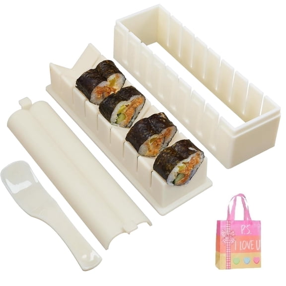 3-pcs Heart Sushi Making Kit for Beginners - Press Molds & Roller Set, DIY Home Sushi/Onigiri Rice Mold Tools  Z