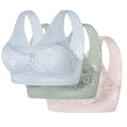 thumbnail image 1 of 3 pcs Lace Everyday Bra Women Full Figure Wireless Bras Full Coverage Embroidery Brassiere Breathable Underwear No Underwire Minimizer Bra Underwear Comfy Push Up Bralettes, 1 of 2