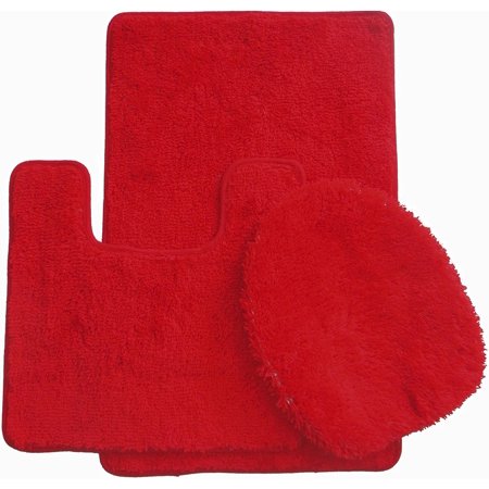 3 pcs Luxury Bath Rugs Set. Large 18" x 30", 18" x 18" and Lid Cover. 100% Polyester