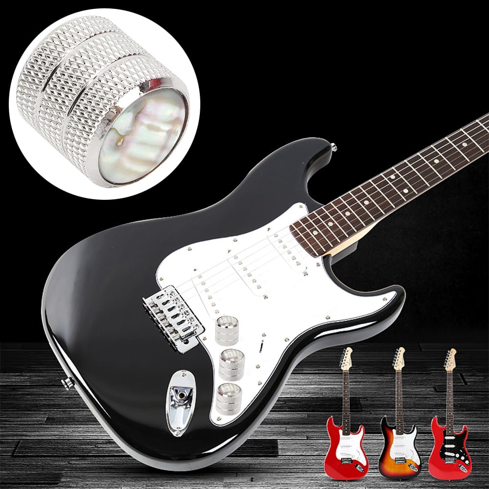 3 pcs Metal Guitar Volume Tone Control Knobs Button Accessory for Electric Guitars Bass