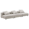 thumbnail image 1 of 3 pcs Modular Sofa, Brown, Fabric, Living Room Lounge Cafe Lobby Hospitality Restaurant, Modern Contemporary, HB37447, 1 of 8