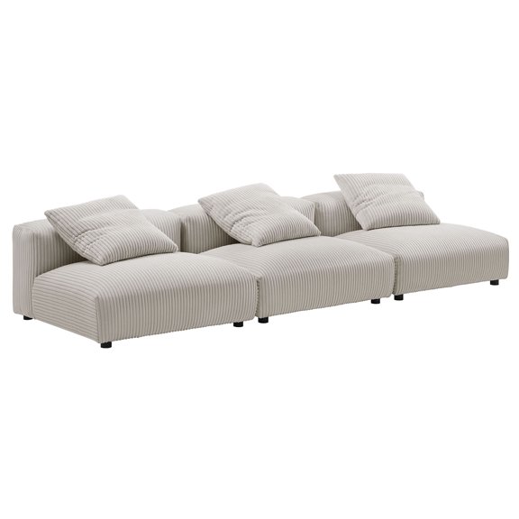 3 pcs Modular Sofa, Brown, Fabric, Living Room Lounge Cafe Lobby Hospitality Restaurant, Modern Contemporary, HB37447