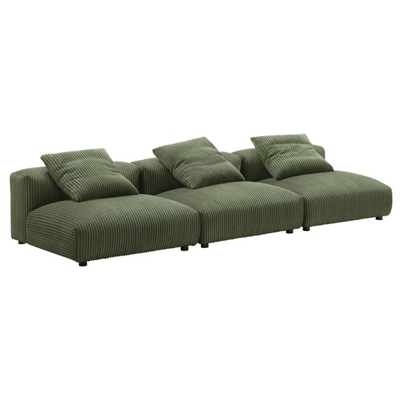 3 pcs Modular Sofa, Green, Fabric, Living Room Lounge Cafe Lobby Hospitality Restaurant, Modern Contemporary, HB37448