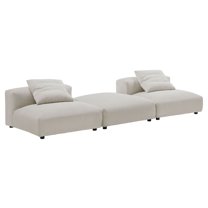 3 pcs Modular Sofa Sectional, Brown, Fabric, Living Room Lounge Cafe Lobby Hospitality Restaurant, Modern Contemporary, HB37432