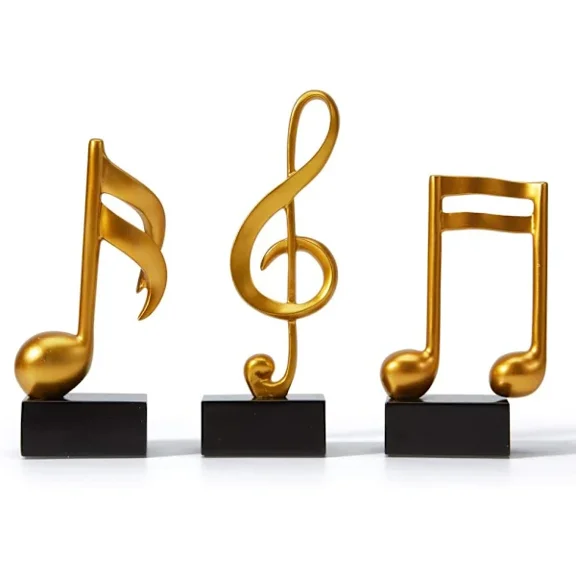 3 pcs Musical Note Decoration Musical Statue Sculpture Deco
