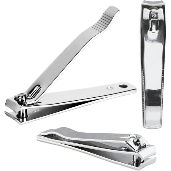 3 pcs Nail Clippers Sharp Edge Fingernail and Toenail Clipper Cutter Thick Nail Trimmer Stainless Steel for Manicure and Pedicure (Straight Edge)