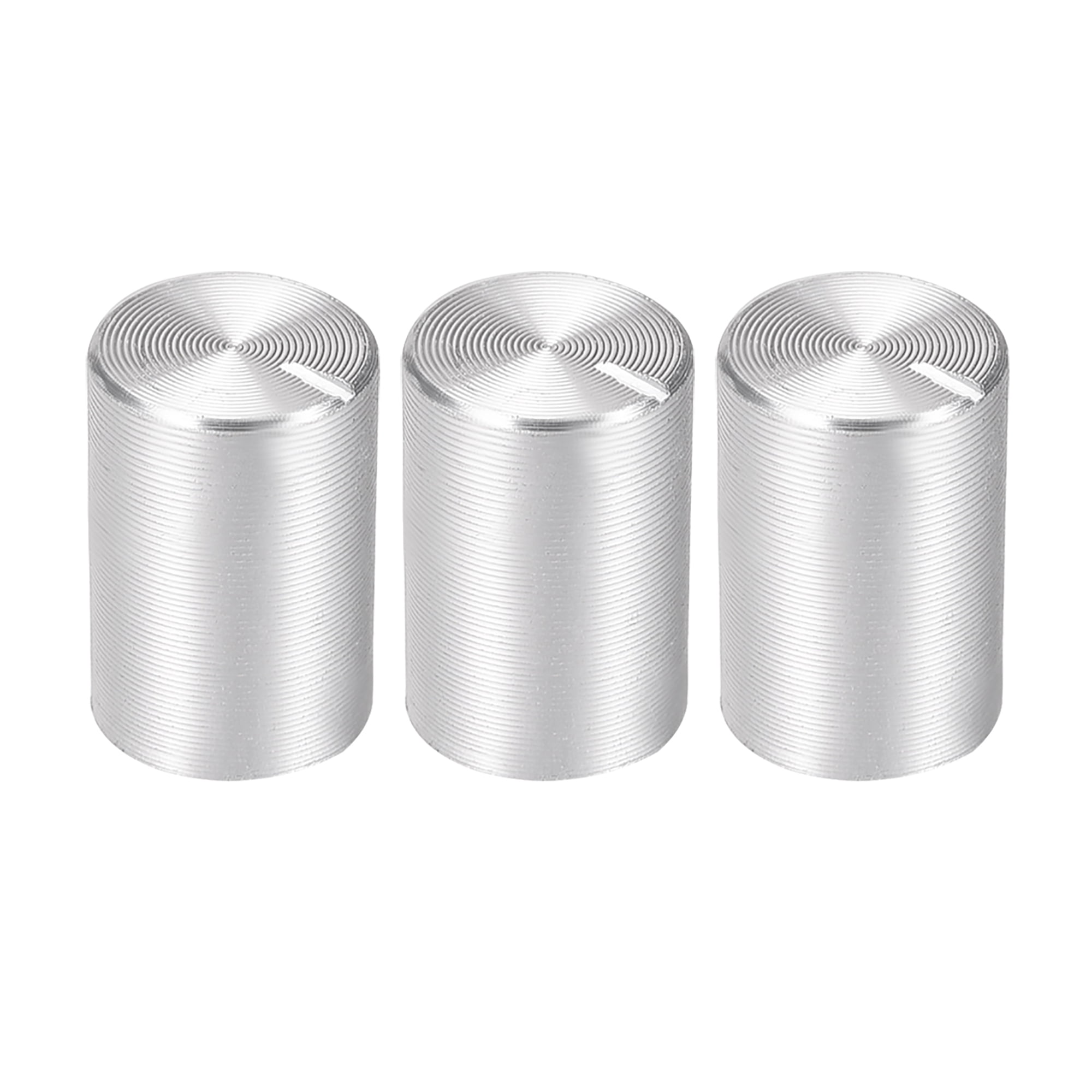 Uxcell Aluminum Potentiometer Knob - 5 Pack, Knurled Shaft, 6mm Dia., 10x10mm, Black