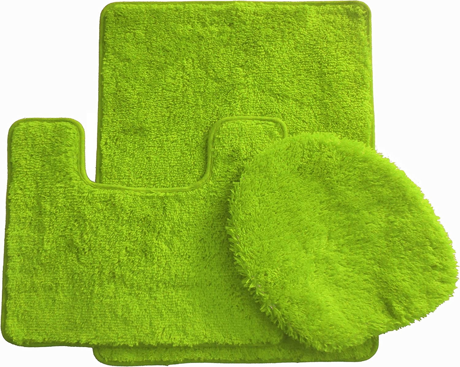 3 pcs Premium Luxury Bath Rugs Set. Large Mat 18" x 30", Contour Mat 18" x 18" and Lid Cover ...