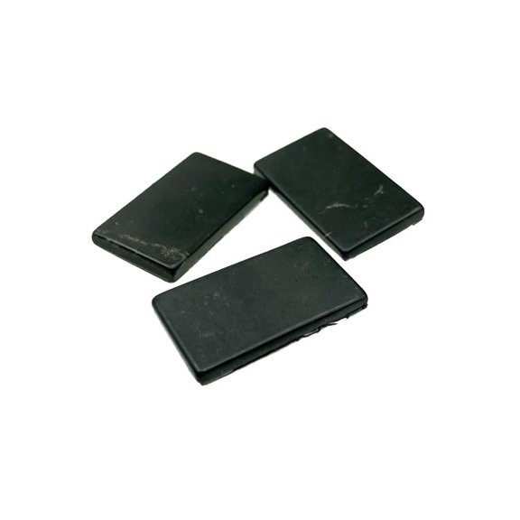 3 pcs Premium Rectangle Shungite Stickers for Cell Phone Case Laptop Tablet Computer - Polished Shungite Protection Plate with Carbon Fullerenes