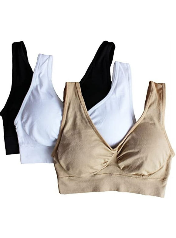 3 pcs Professional Breathable Top Athletic Running Sports Bra Gym Fitness Women Seamless Bas with Pads Vest Tanks Plus Size