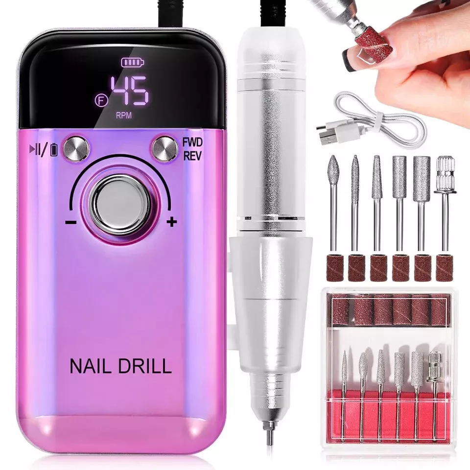 3*pcs  Professional Electric Nail Drill Machine 45000RPM Portable 2025