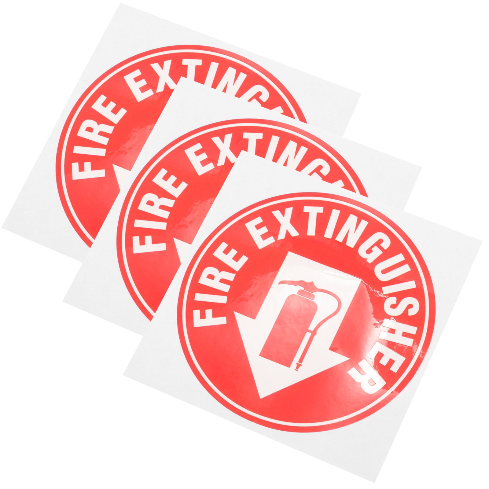 3 pcs Self Adhesive Fire Extinguisher Sign Round Shaped Fire ...