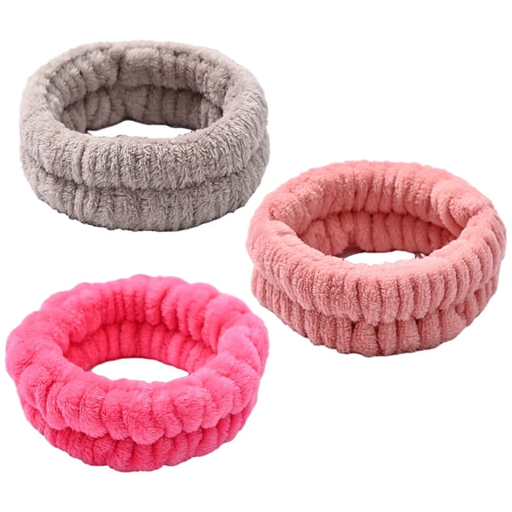 3 pcs Spa Facial Headband for Makeup and Washing Face Terry Cloth Hairband Yoga Sports Shower - style1;