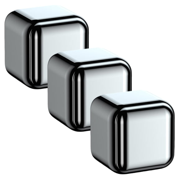 3 pcs Stainless Steel Ice Cubes for Drinks, Reusable Stainless Wine Ice Tong for Whiskey, Vodka, Soda, Wine, Beverage Juice Father's Gifts