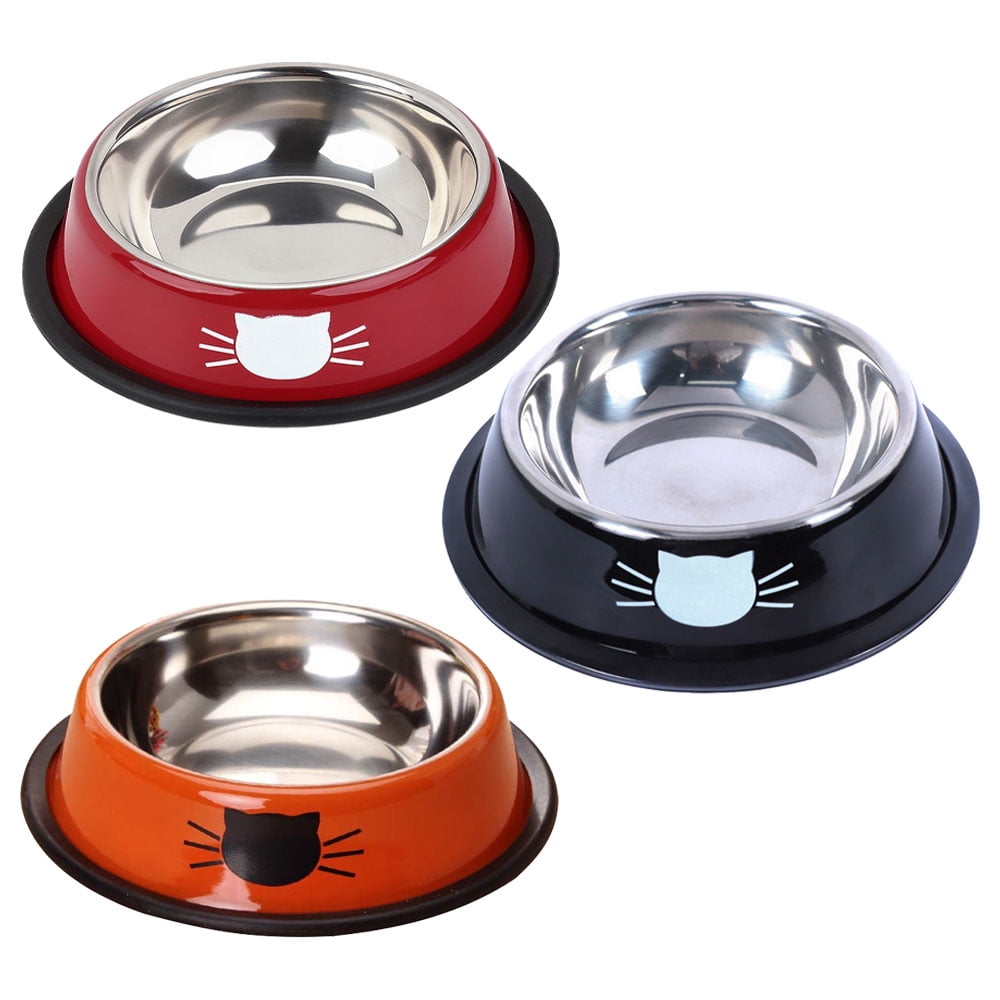 pcs Stainless Steel No-Skid Non-Tip Pet Bowl for Cat or Dog