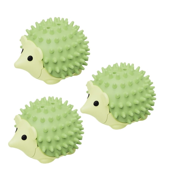 3 pcs of Green Cute Hedgehog-Shaped Catnip Ball Toy , Dental Care Cat Snack Ball Mint teeth Treat Ball with Paste Tape for Cats
