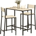 thumbnail image 1 of 3-piece Bar Table and Chairs, Oak Finish and Comfortable Seating - Ideal for Condo Kitchens, 1 of 4