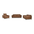 thumbnail image 1 of 3-piece Contemporary Sofa Loveseat and Chair Living Room Set with Adjustable Headrest, Brown, 1 of 7