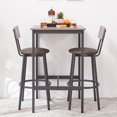 thumbnail image 1 of 3-piece Dining Table Set,Counter Height Dining Set with Table and 2 Bar Chairs, Modern Small Dining Table Set, Countertop Kitchen Pub Set for Bar/Breakfast Nook/Dining Room/Living Room, JA1655, 1 of 9