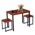 thumbnail image 1 of 3-piece Dining Table Set,Counter Height Dining Set with Table and 2 Bar Stools, Modern Small Dining Table Set, Countertop Kitchen Pub Set for Bar/Breakfast Nook/Dining Room/Living Room, JA1661, 1 of 9