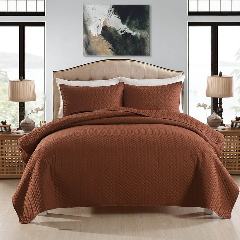 Solid sale brown quilt