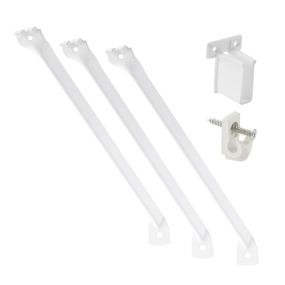 3 piece Heavy Duty Metal Shelf Supports For Closet Storage Systems Triangular Structure Not Sagging Design Easy Installation Included