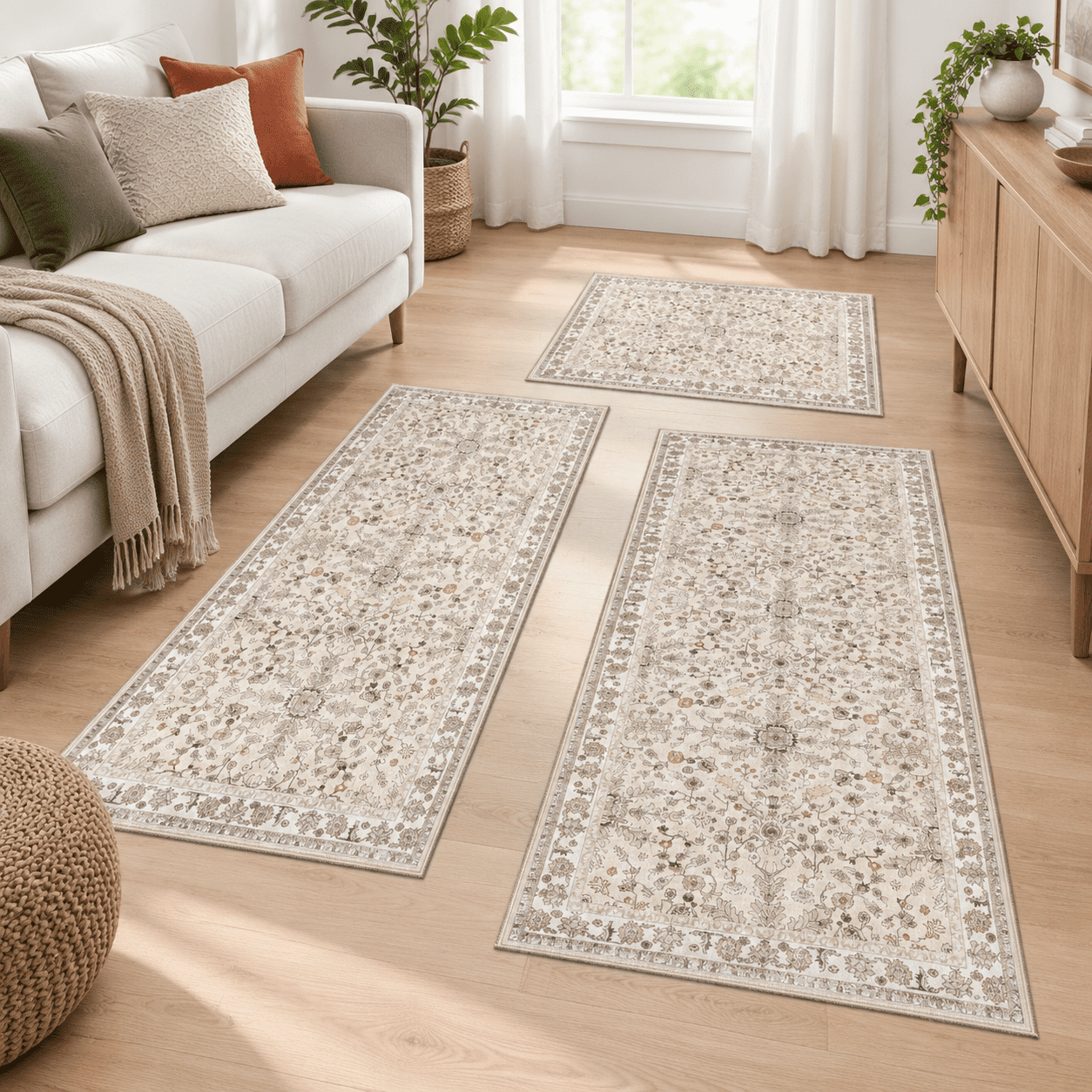 Colorful Kitchen Sink Rug 3-piece Kitchen Rug Set Of 3 With Runner - Non Slip Washable Boho Mats ...