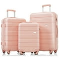 thumbnail image 1 of 3 piece Luggage Sets New Model 20''24''28''ABS Hardshell Suitcase (Pink), 1 of 6