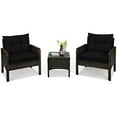 3piece PE Rattan Wicker Outdoor Patio Furniture Set Black