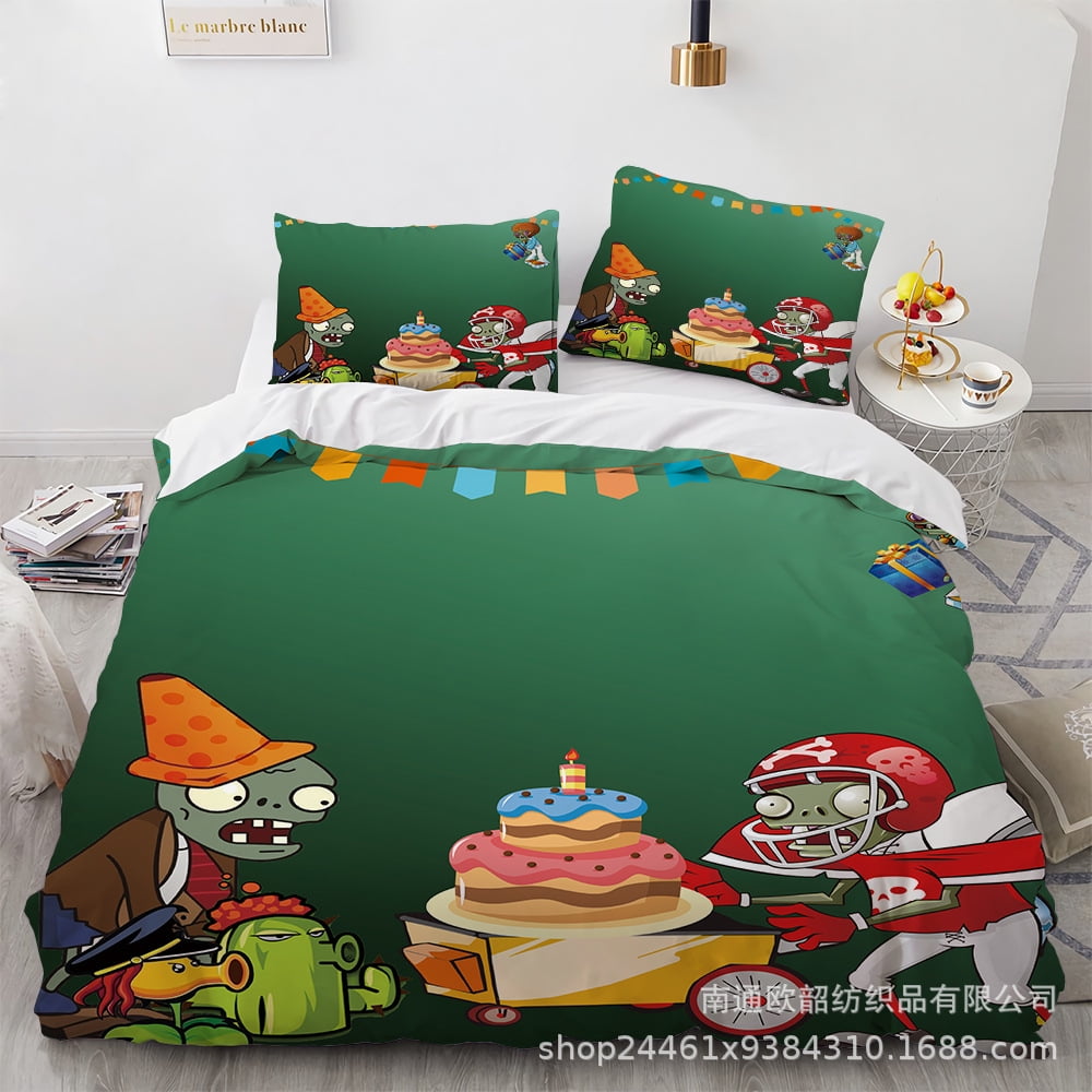 3piece Plants vs. Zombies quilt set digital printing