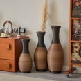 thumbnail image 1 of 3-piece Retro Handmade Rattan Flower Vase, Tall Large Floor Vase, Multicolor Finish, 1 of 7