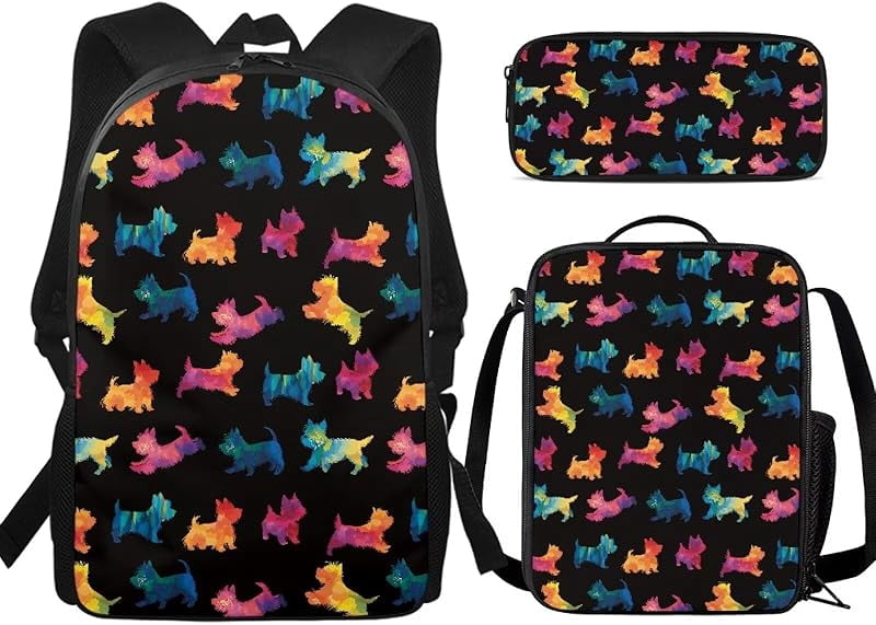 3-piece backpack set, 17 inch laptop backpack, travel day bag, with ...
