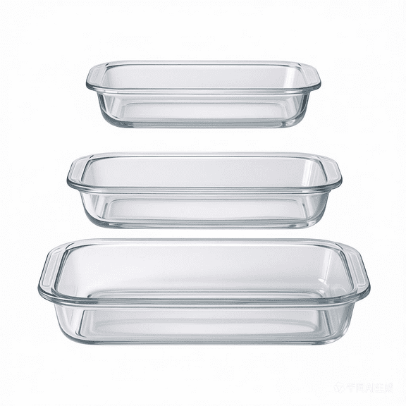 3-piece glass baking dish set, including 2.3 quart + 1.6 quart + 1.0 quart rectangular glass baking dishes, suitable for use in microwave ovens and conventional ovens, ideal for cooking, baking bread