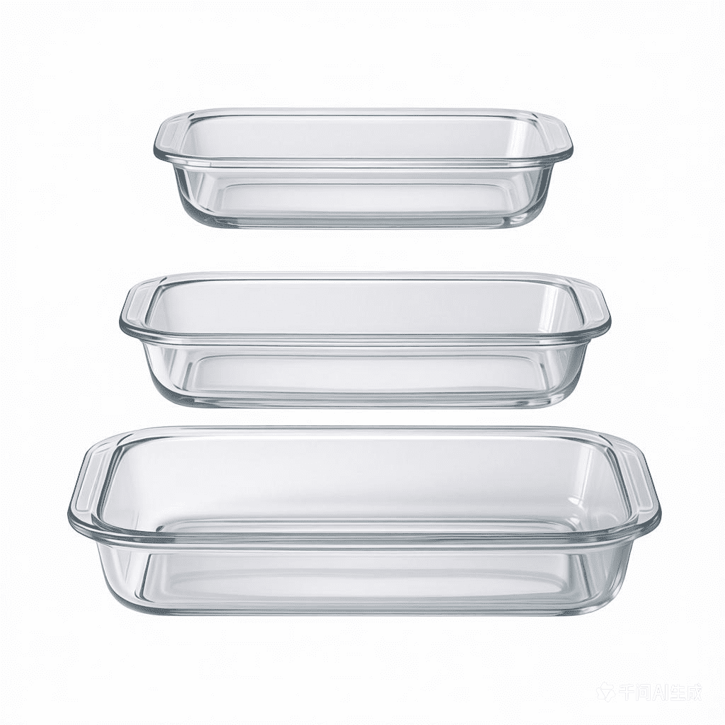 High Borosilicate Glass Baking Tray 3-Piece Set, 2.3 Quarts+1.6 Quarts+1.0 Quarts Rectangular Glass Baking Dish Container for Microwave and Oven, Suitable for Cooking, Baking Bread, Cakes and Meals