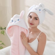 3-piece microfiber hair dryer cap set for wrapping long, curly, and wet hair for women and children, cute bunny-shaped Christmas gift