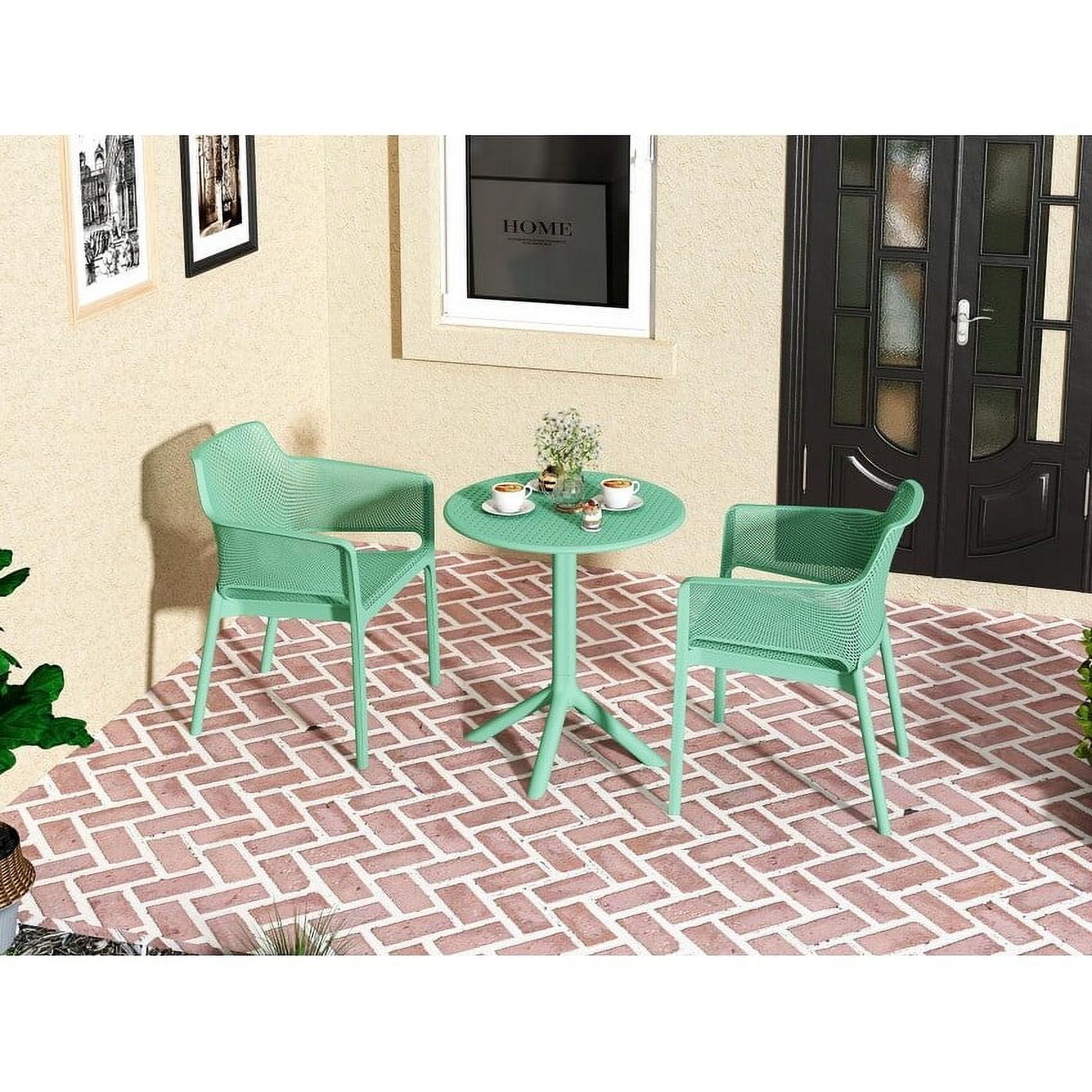 3 piece plastic arm chair Bistro GRS Premium Ocean Plastic Army Green