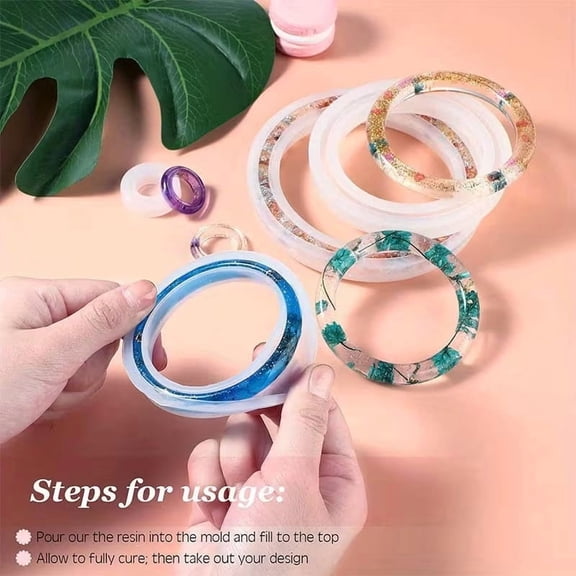 3 piece round bracelet set, silicone mold, DIY epoxy bracelet, DIY Epoxy Resin Molds for Jewelry making tools