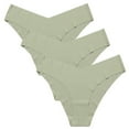 thumbnail image 1 of 3-piece set Women's Cotton Traceless ice Silk Panties Women's V-shaped Waist edge women's Briefs, 1 of 5