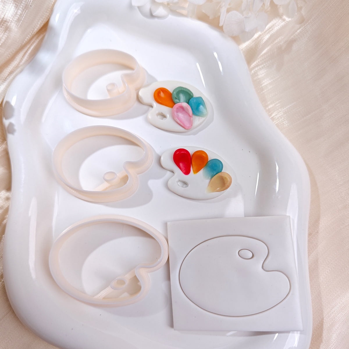 3-piece set of mini soft clay molds, creative drawing board, contour shape, earrings, jewelry cutting tools