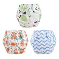 thumbnail image 1 of 3-piece set of newborn thin velvet diapers, reusable, adjustable, washable baby swimming diapers, 1 of 5